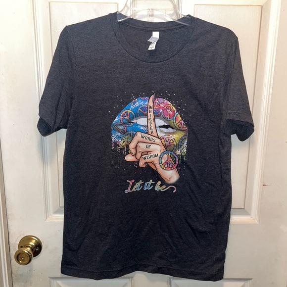 BELLA CANVAS Short Sleeve Whisper Words of Wisdom Let It Be T-shirt. Sz M - Picture 1 of 4